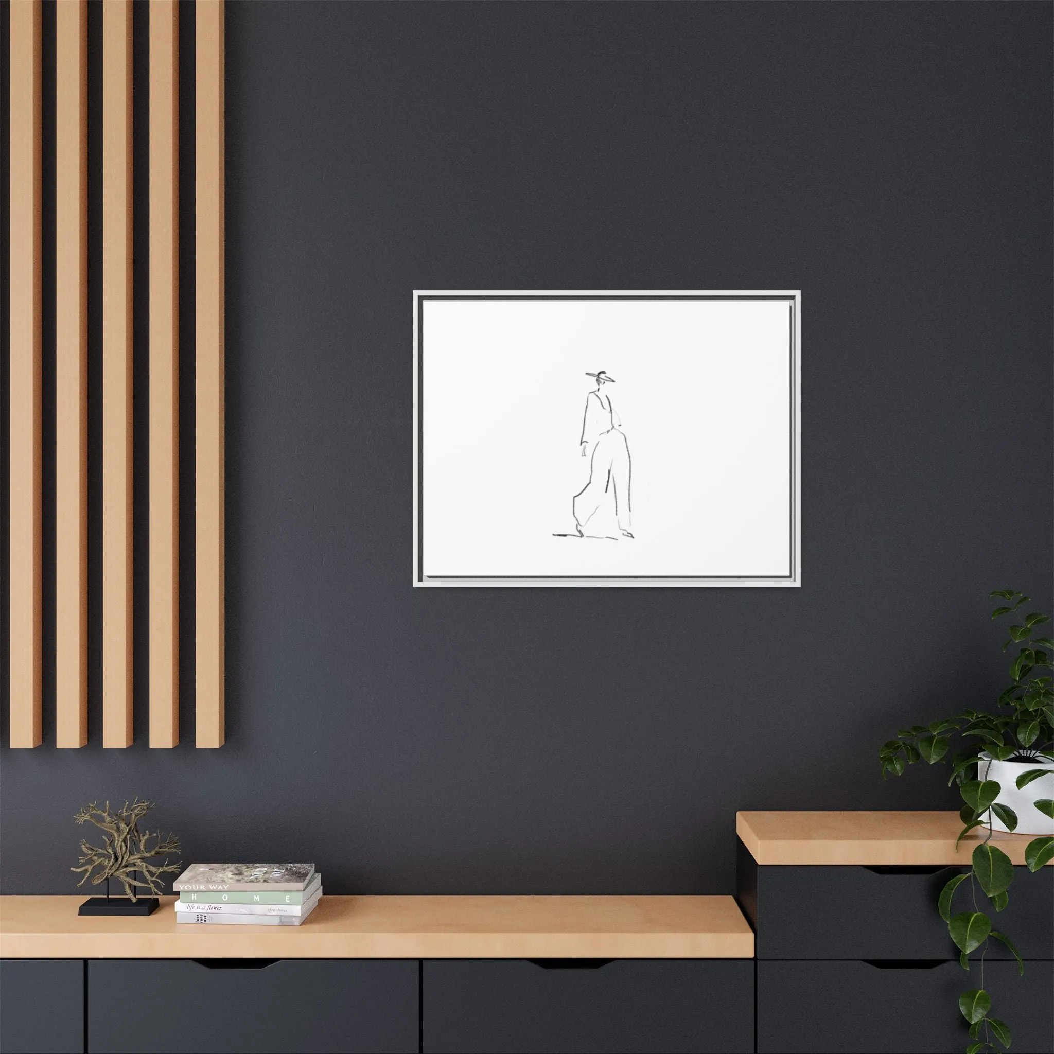 Chic Fashion Illustration Canvas Print - Framed Art Decor