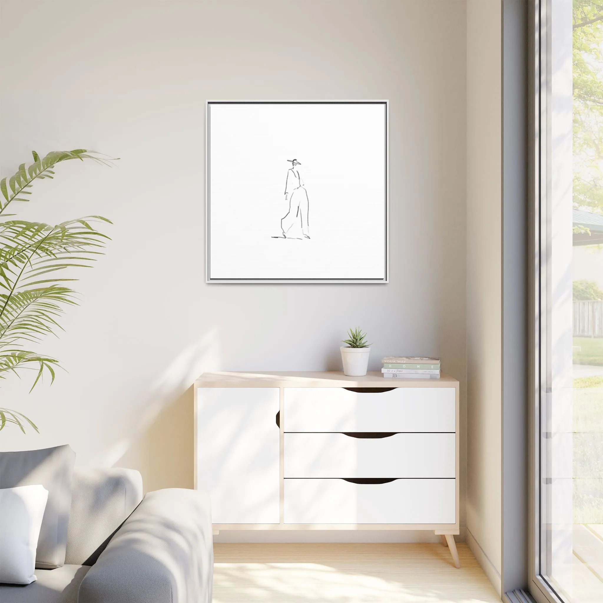 Chic Fashion Illustration Canvas Print - Framed Art Decor
