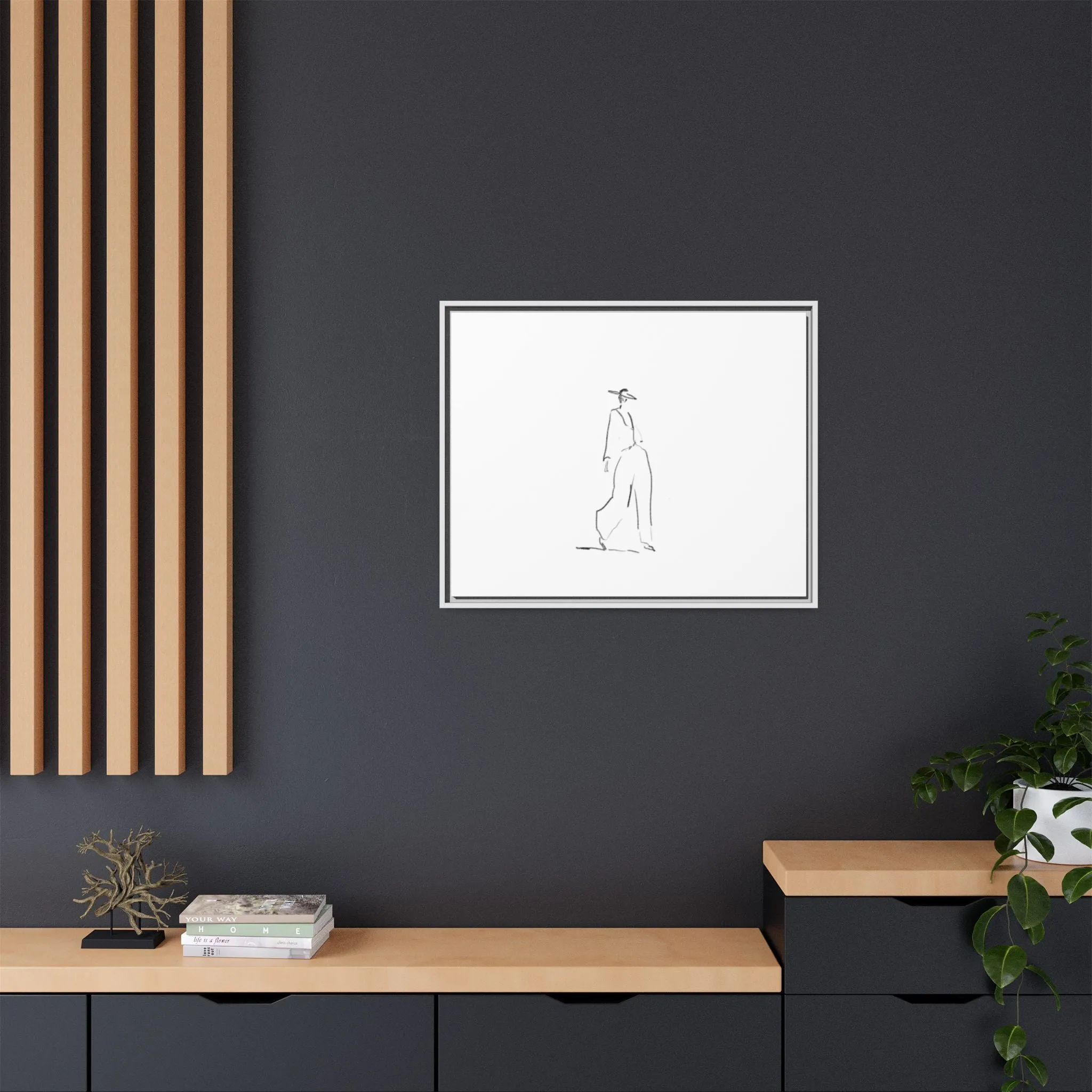 Chic Fashion Illustration Canvas Print - Framed Art Decor