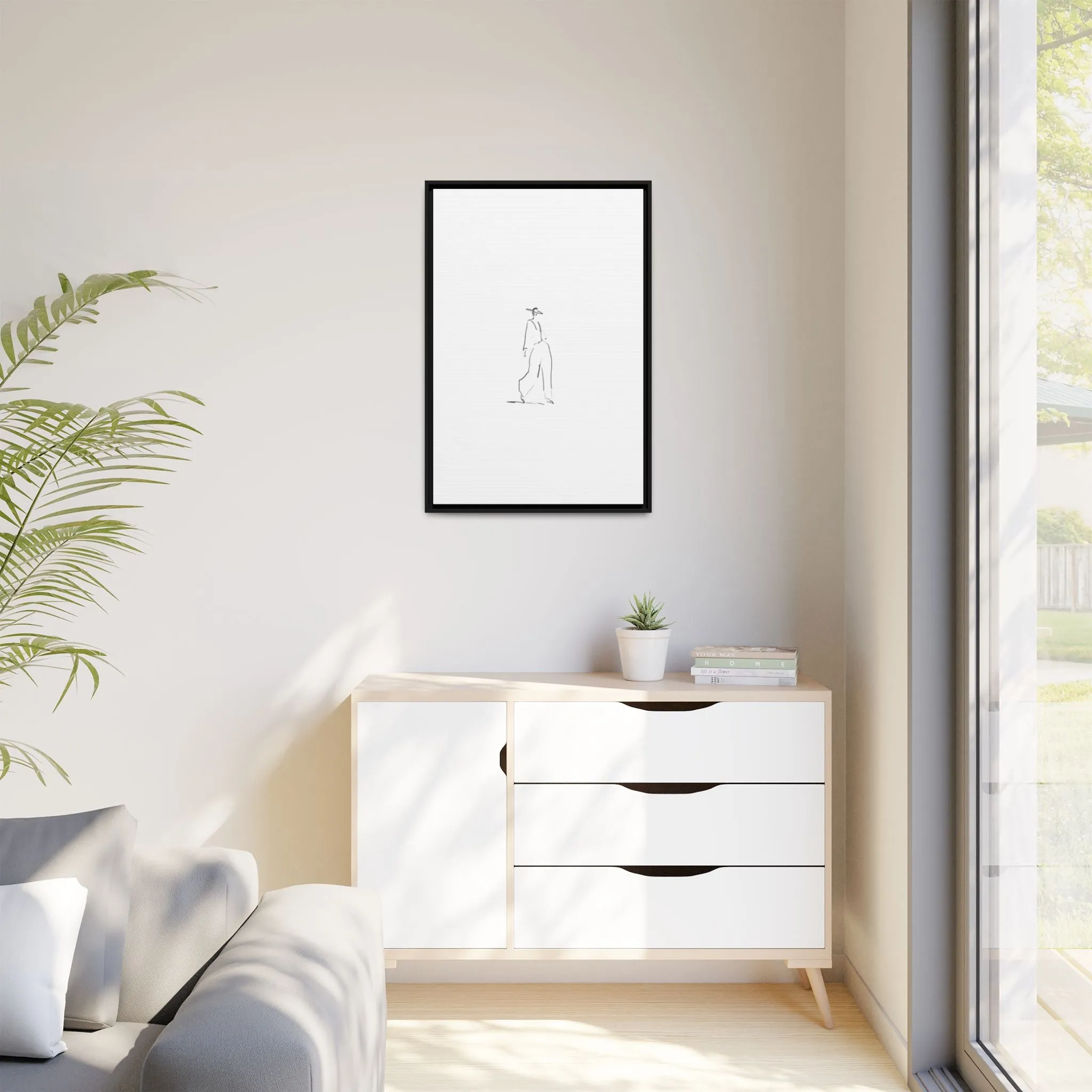 Chic Fashion Illustration Canvas Print - Framed Art Decor