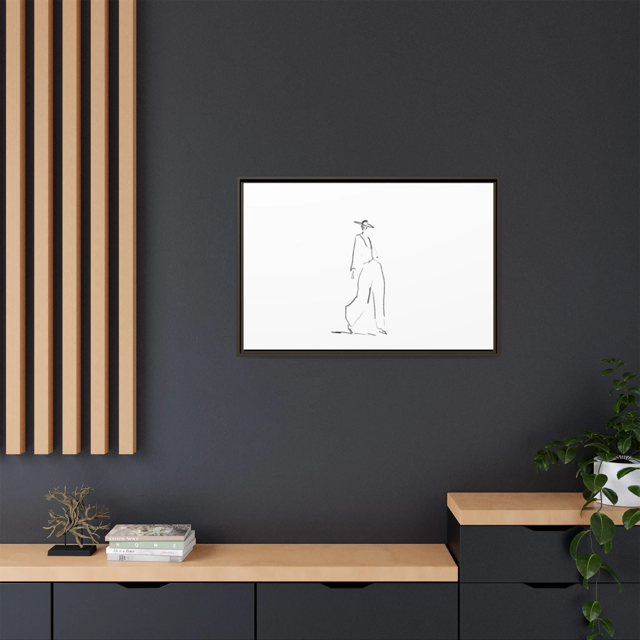 Chic Fashion Illustration Canvas Print - Framed Art Decor