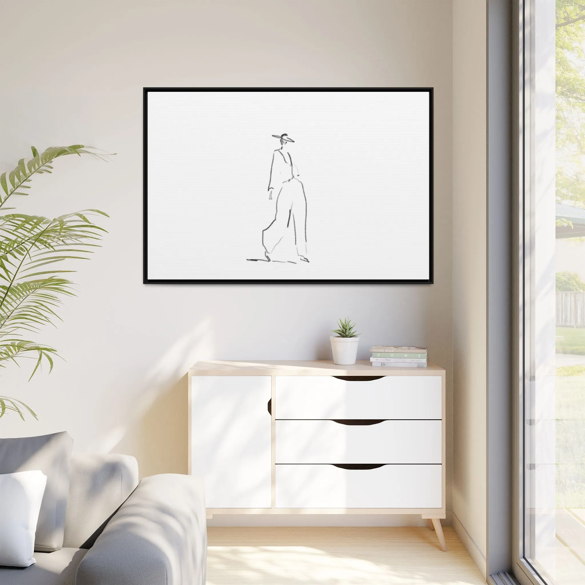 Chic Fashion Illustration Canvas Print - Framed Art Decor