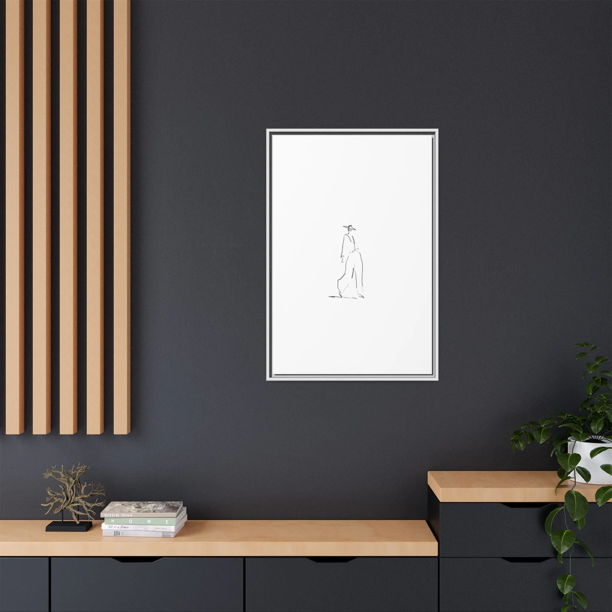 Chic Fashion Illustration Canvas Print - Framed Art Decor