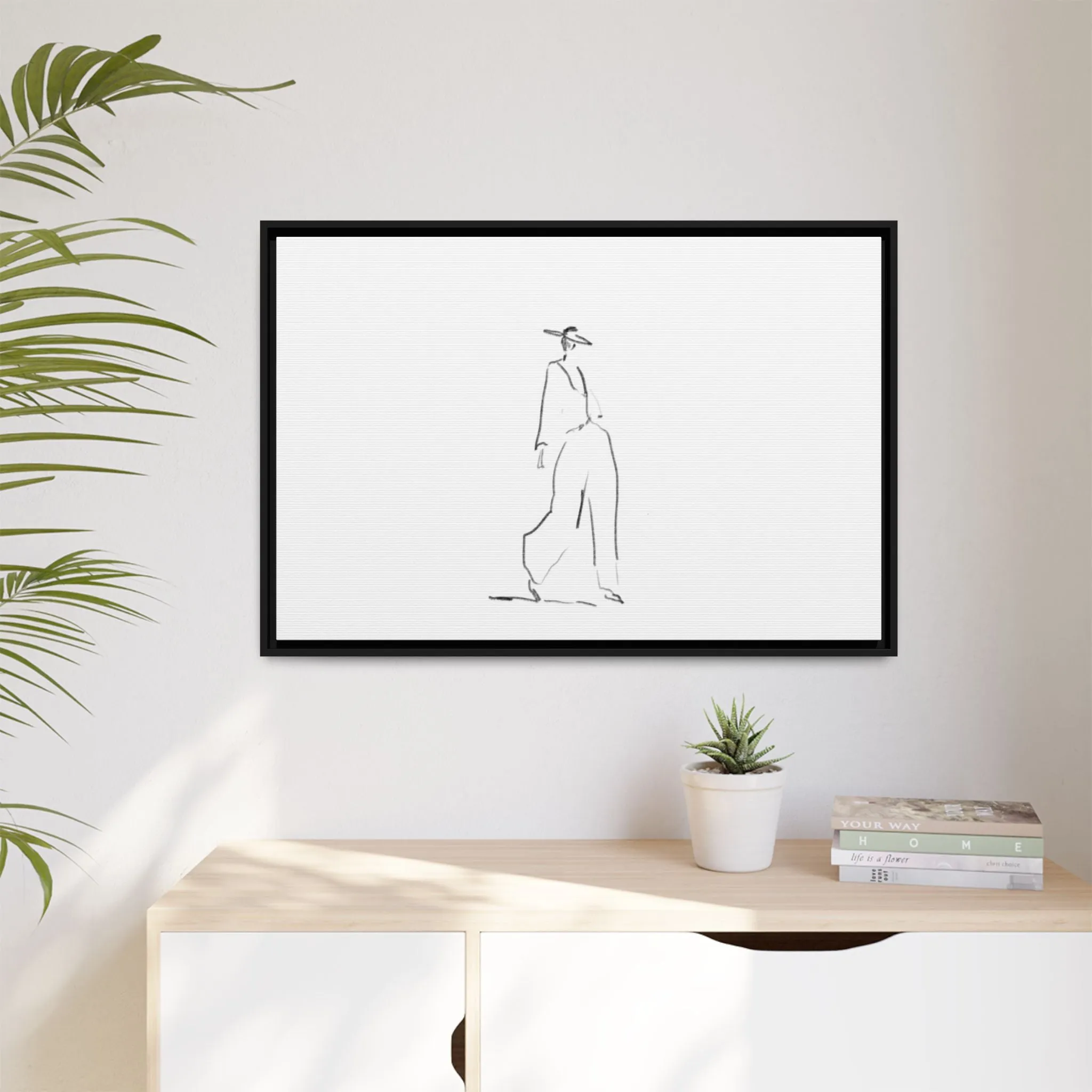 Chic Fashion Illustration Canvas Print - Framed Art Decor