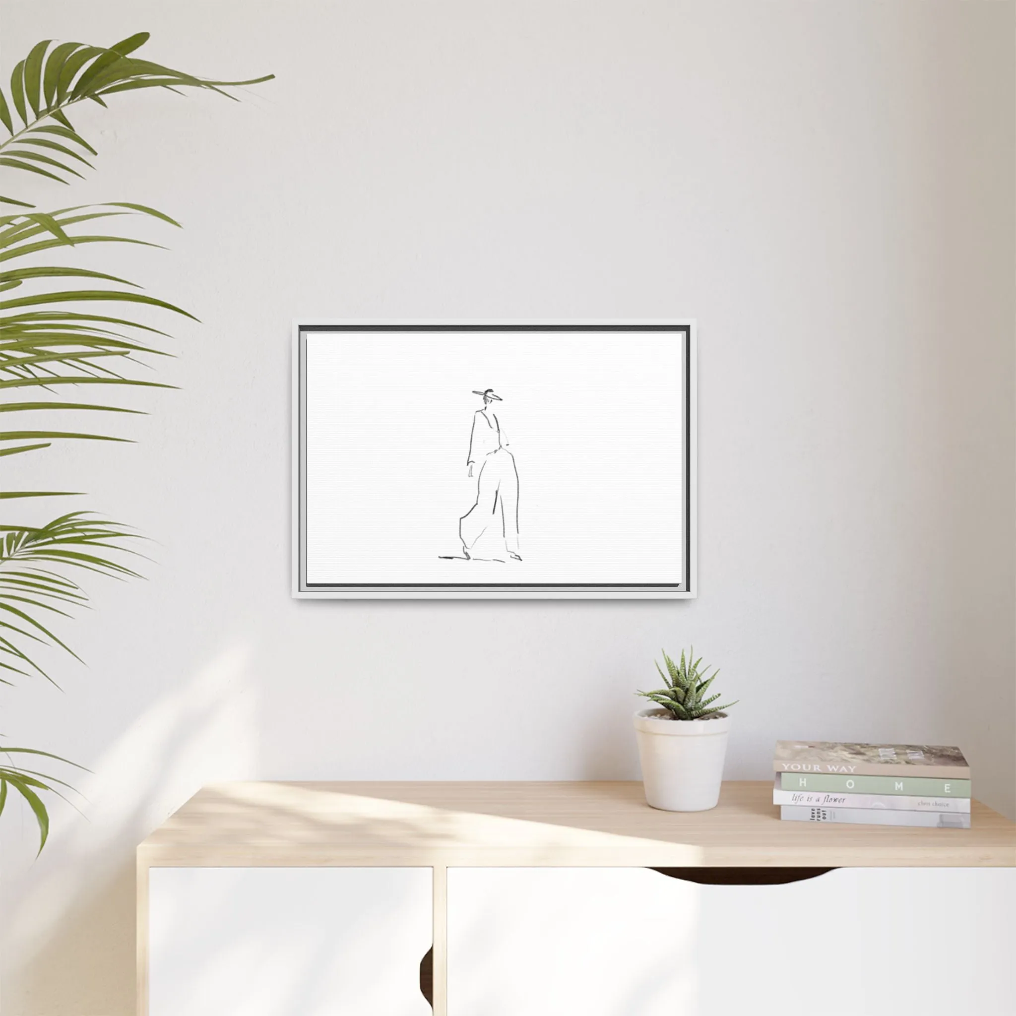 Chic Fashion Illustration Canvas Print - Framed Art Decor