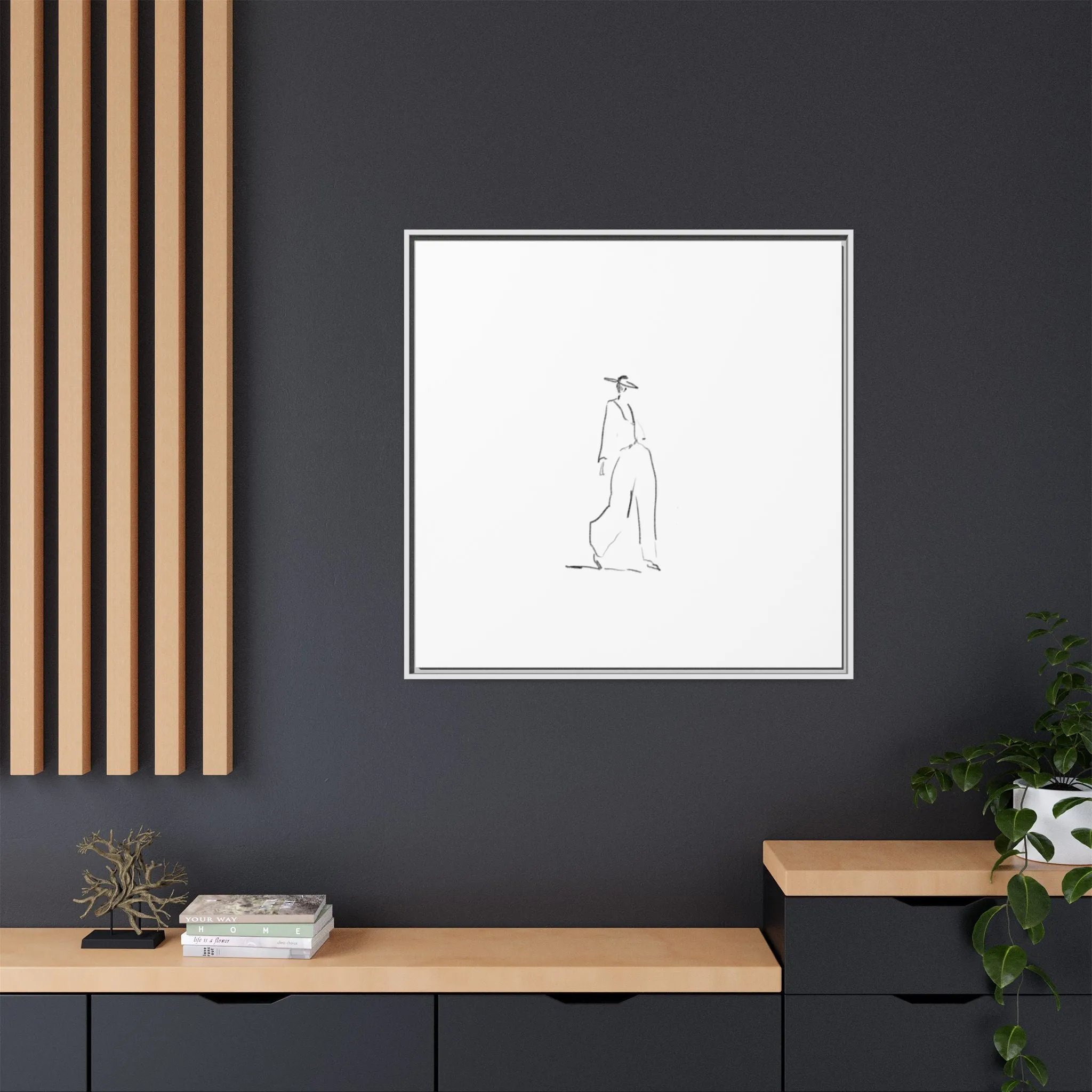 Chic Fashion Illustration Canvas Print - Framed Art Decor