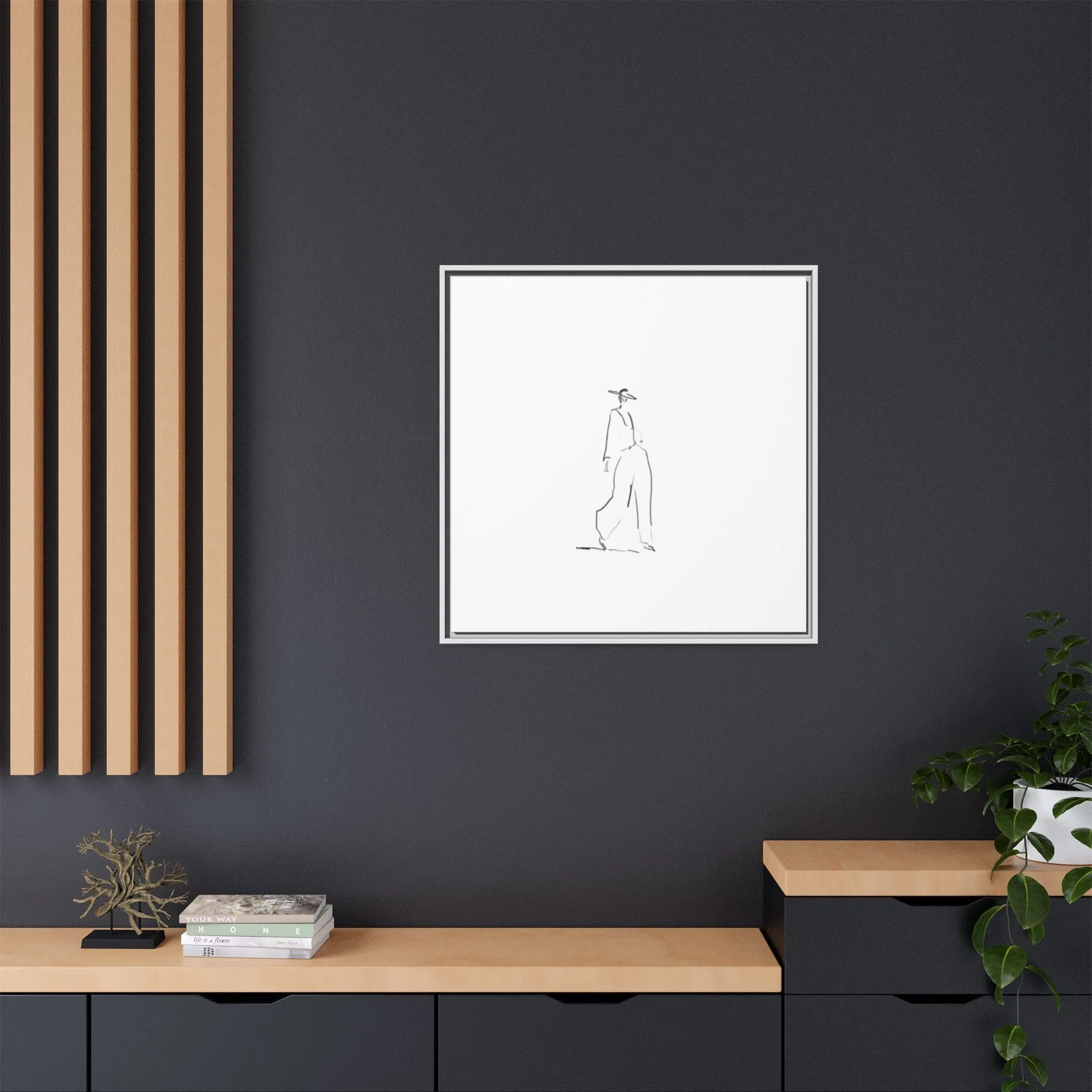 Chic Fashion Illustration Canvas Print - Framed Art Decor