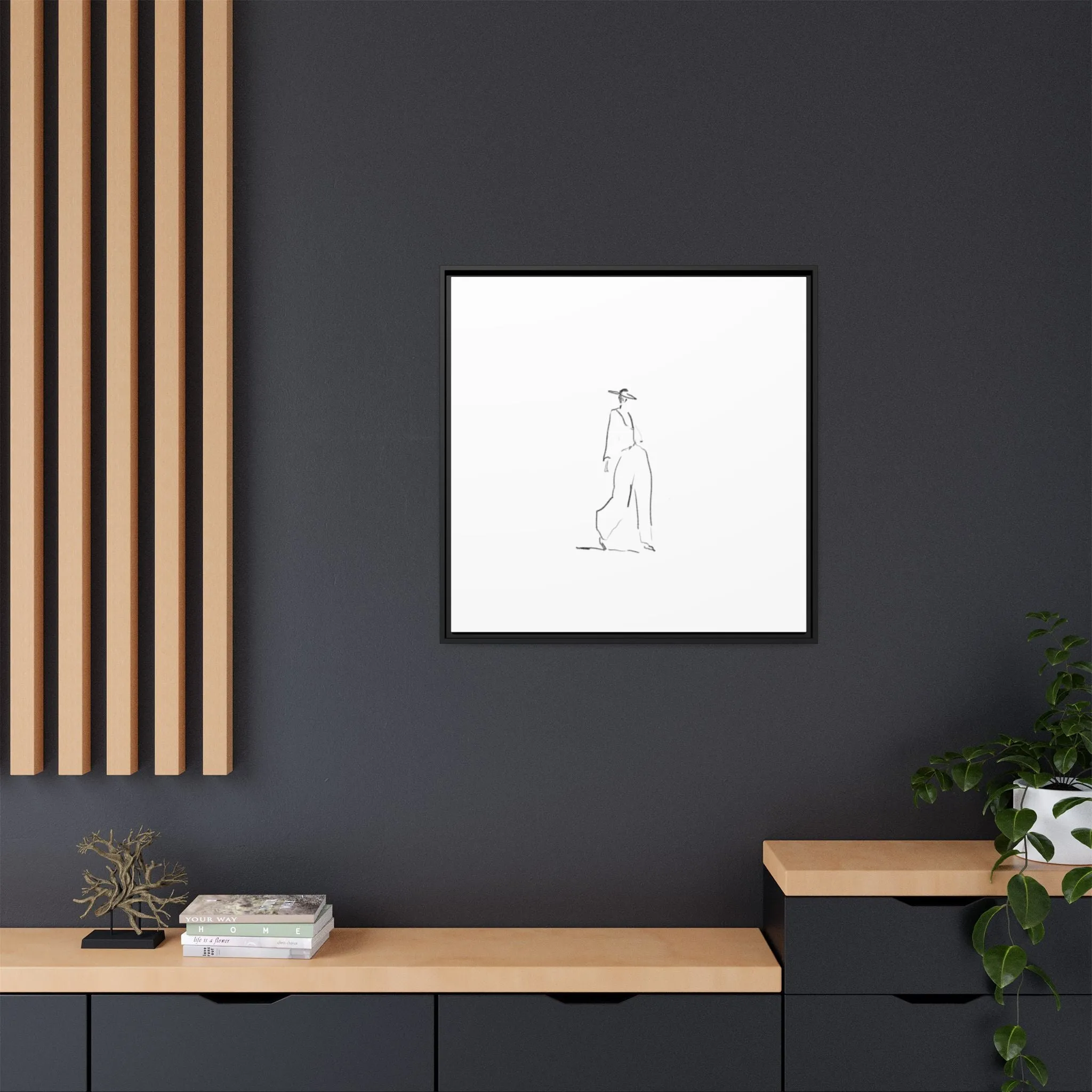 Chic Fashion Illustration Canvas Print - Framed Art Decor