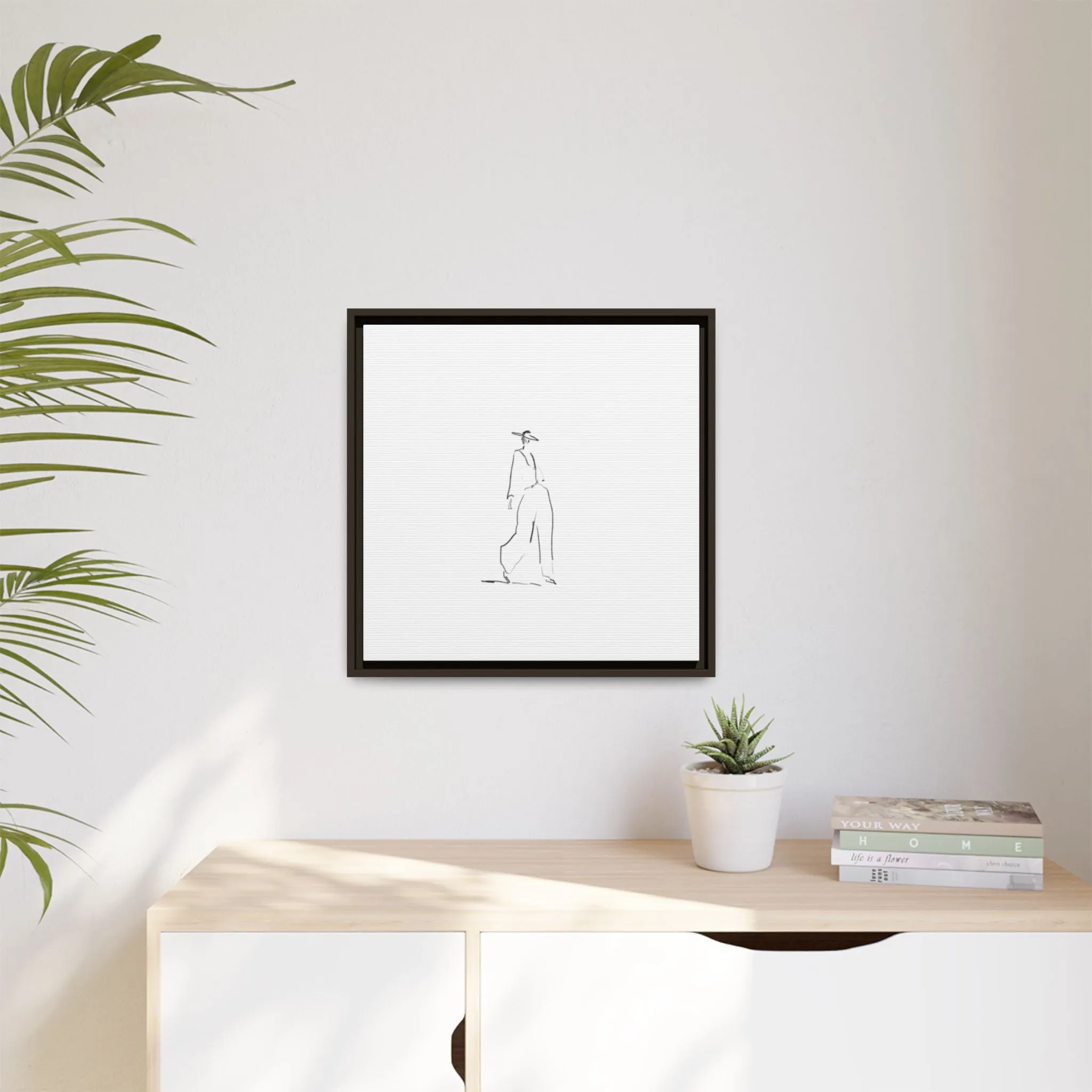 Chic Fashion Illustration Canvas Print - Framed Art Decor