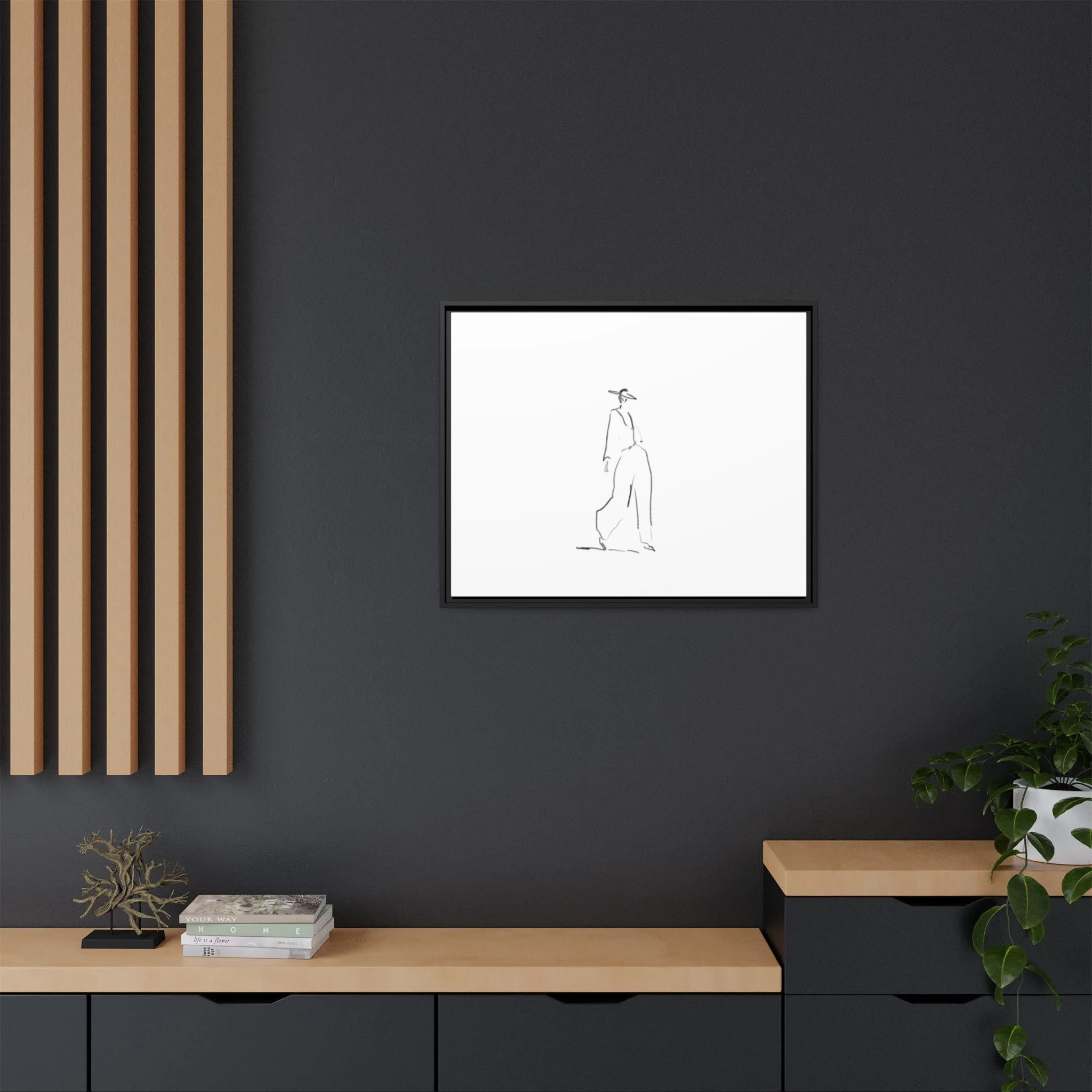 Chic Fashion Illustration Canvas Print - Framed Art Decor