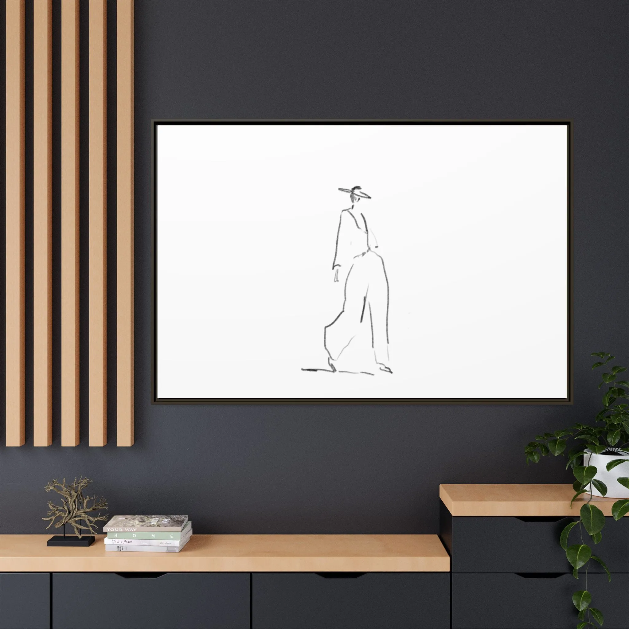 Chic Fashion Illustration Canvas Print - Framed Art Decor