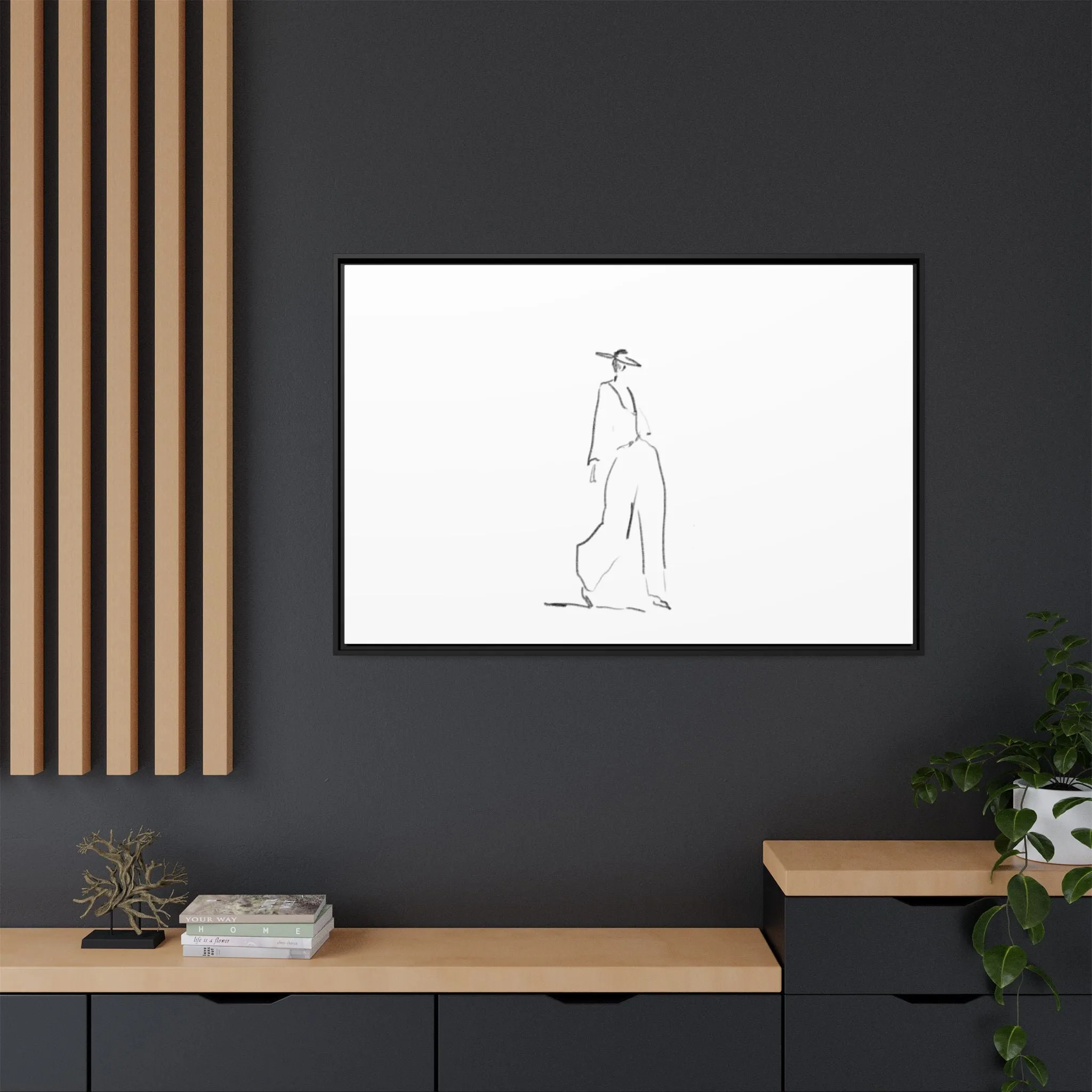 Chic Fashion Illustration Canvas Print - Framed Art Decor