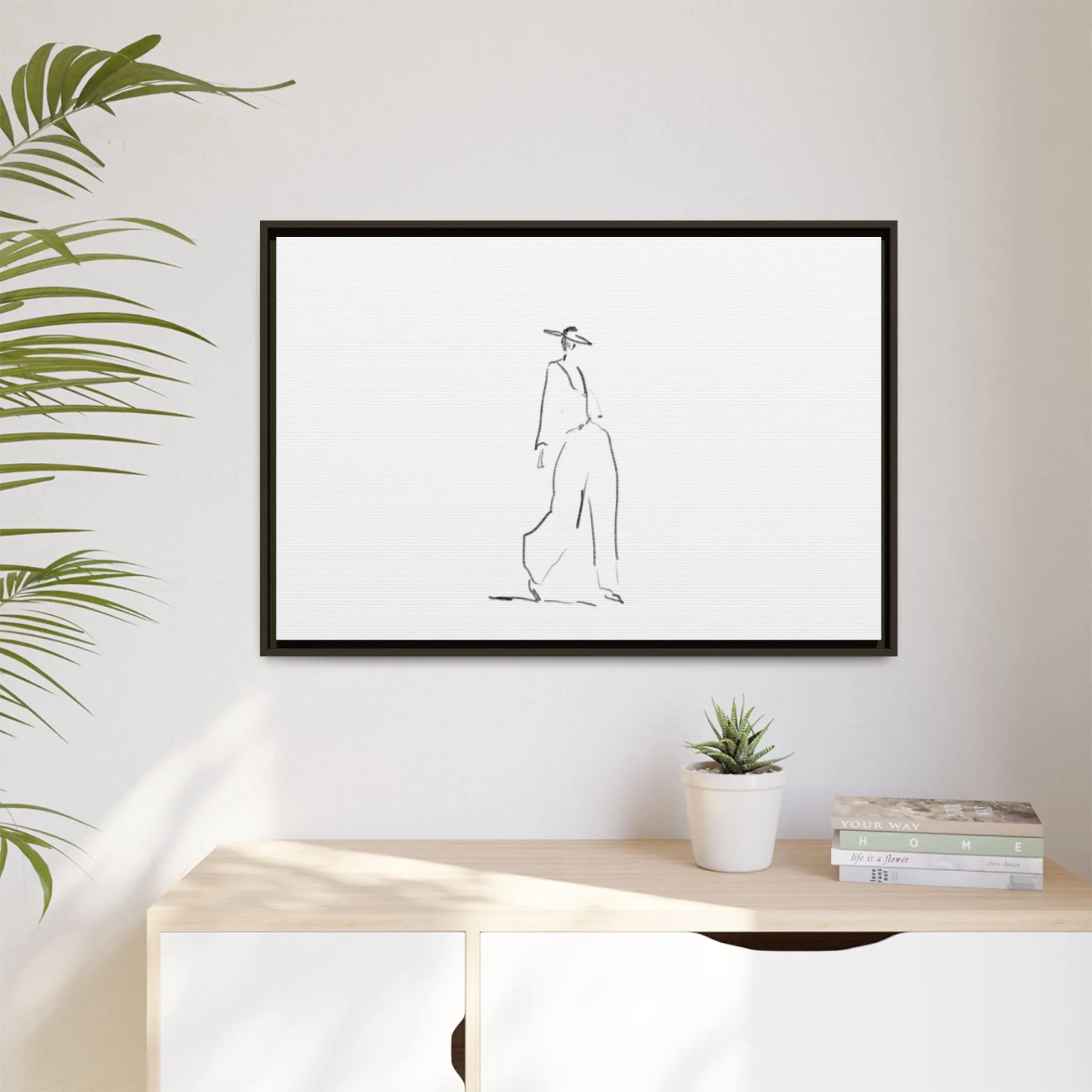 Chic Fashion Illustration Canvas Print - Framed Art Decor
