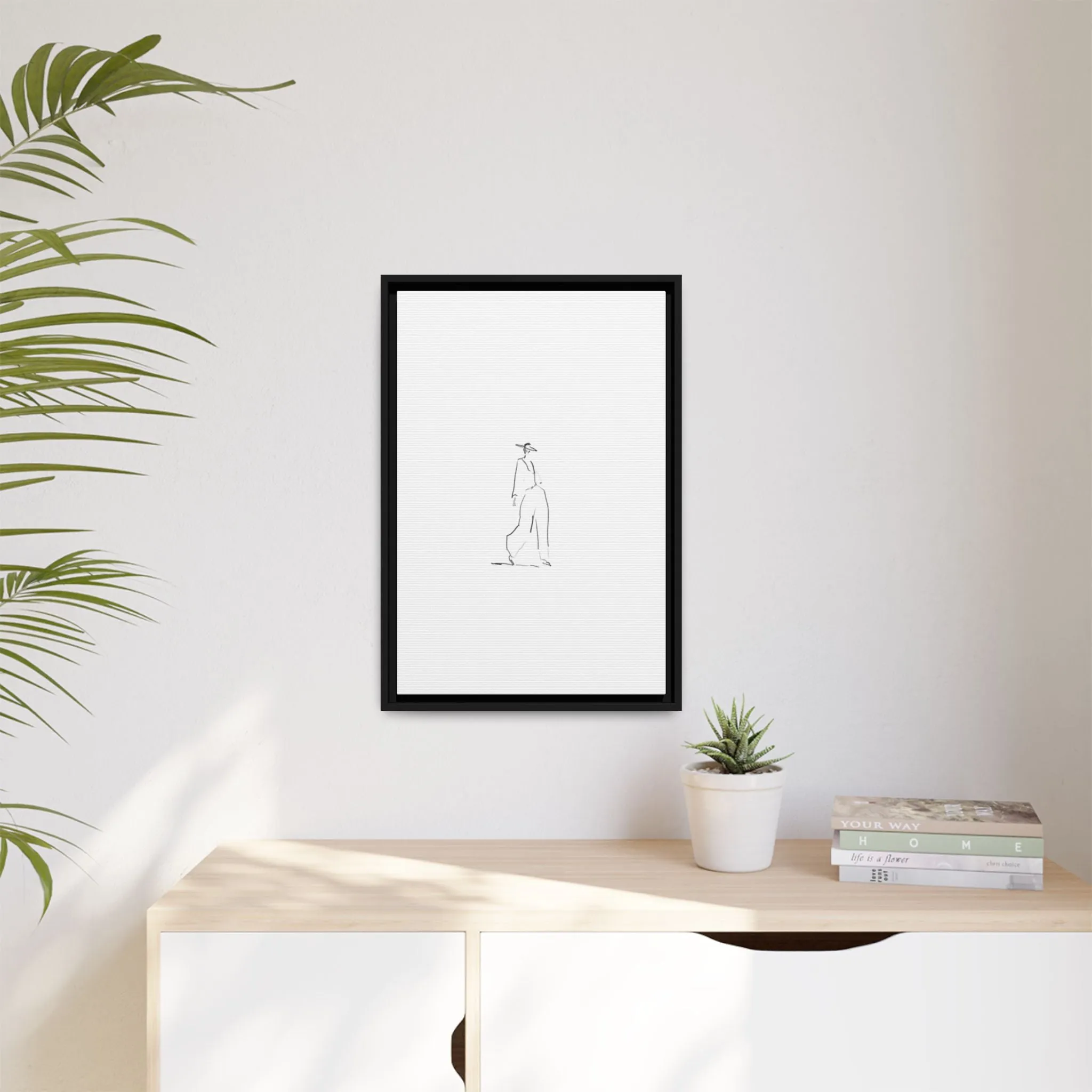 Chic Fashion Illustration Canvas Print - Framed Art Decor