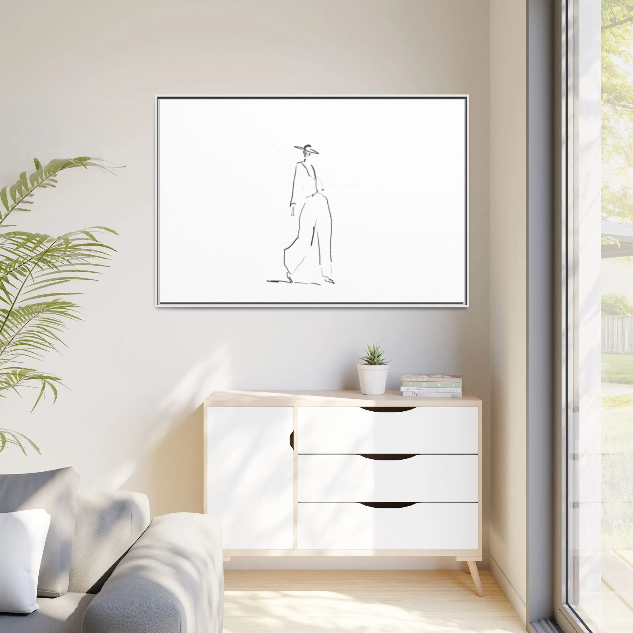 Chic Fashion Illustration Canvas Print - Framed Art Decor