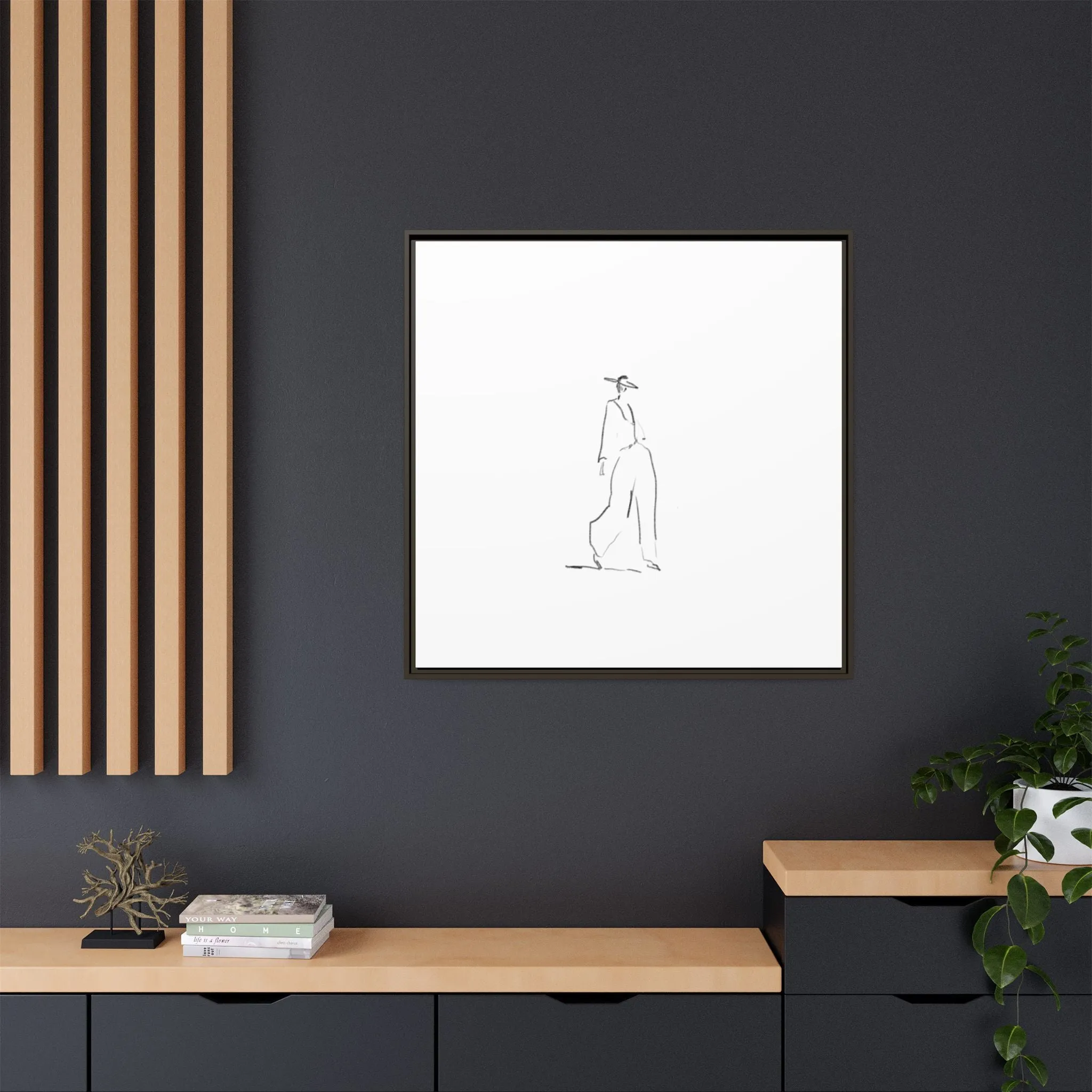Chic Fashion Illustration Canvas Print - Framed Art Decor