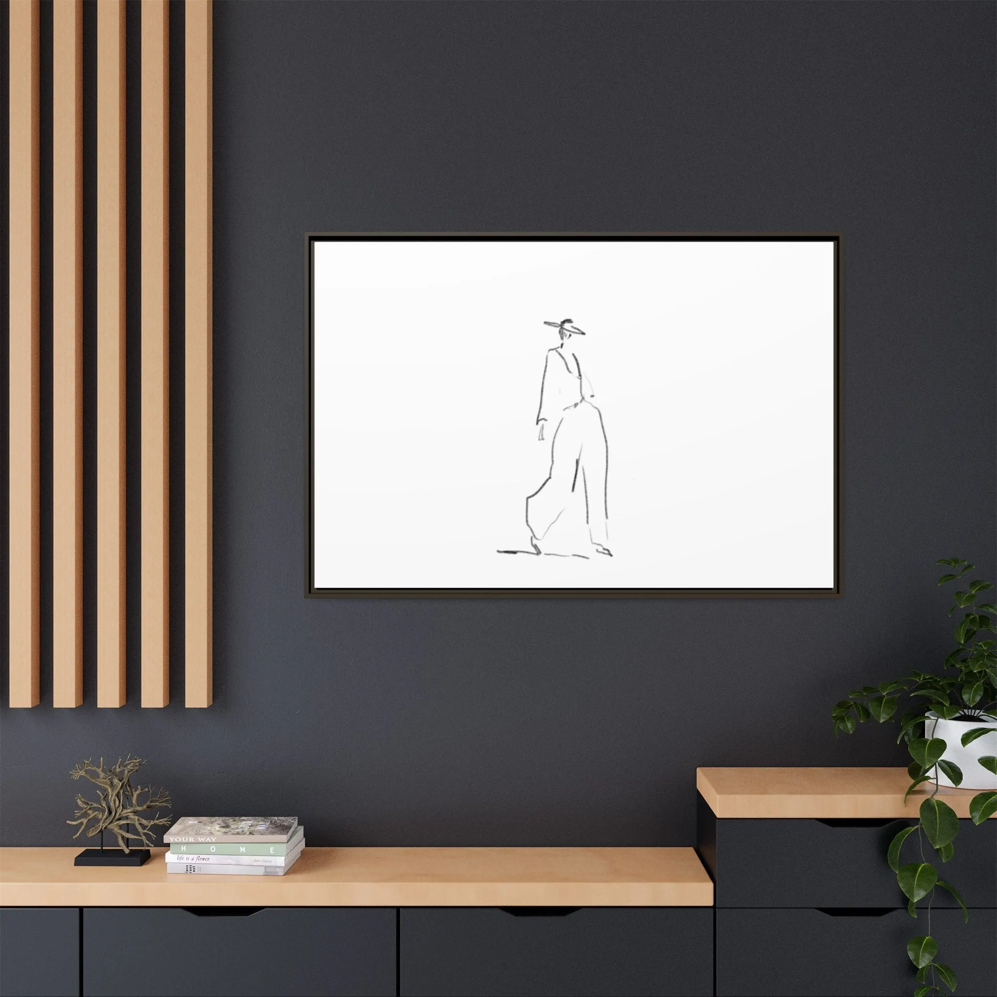 Chic Fashion Illustration Canvas Print - Framed Art Decor