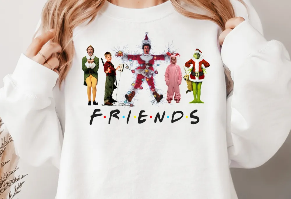 Christmas Friends Crewneck Sweatshirt- 2 COLORS
