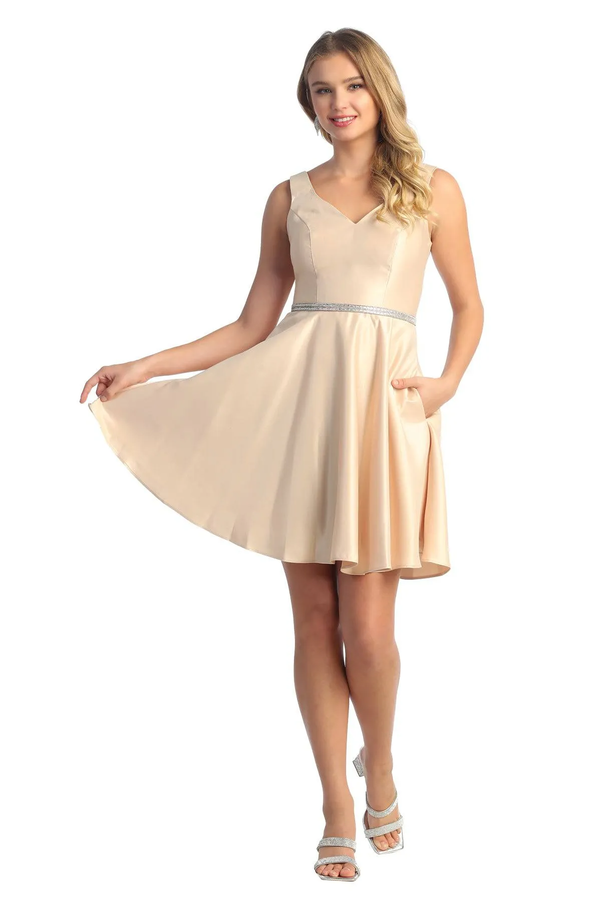 Cindy Collection 1497 Short Pleated Dress