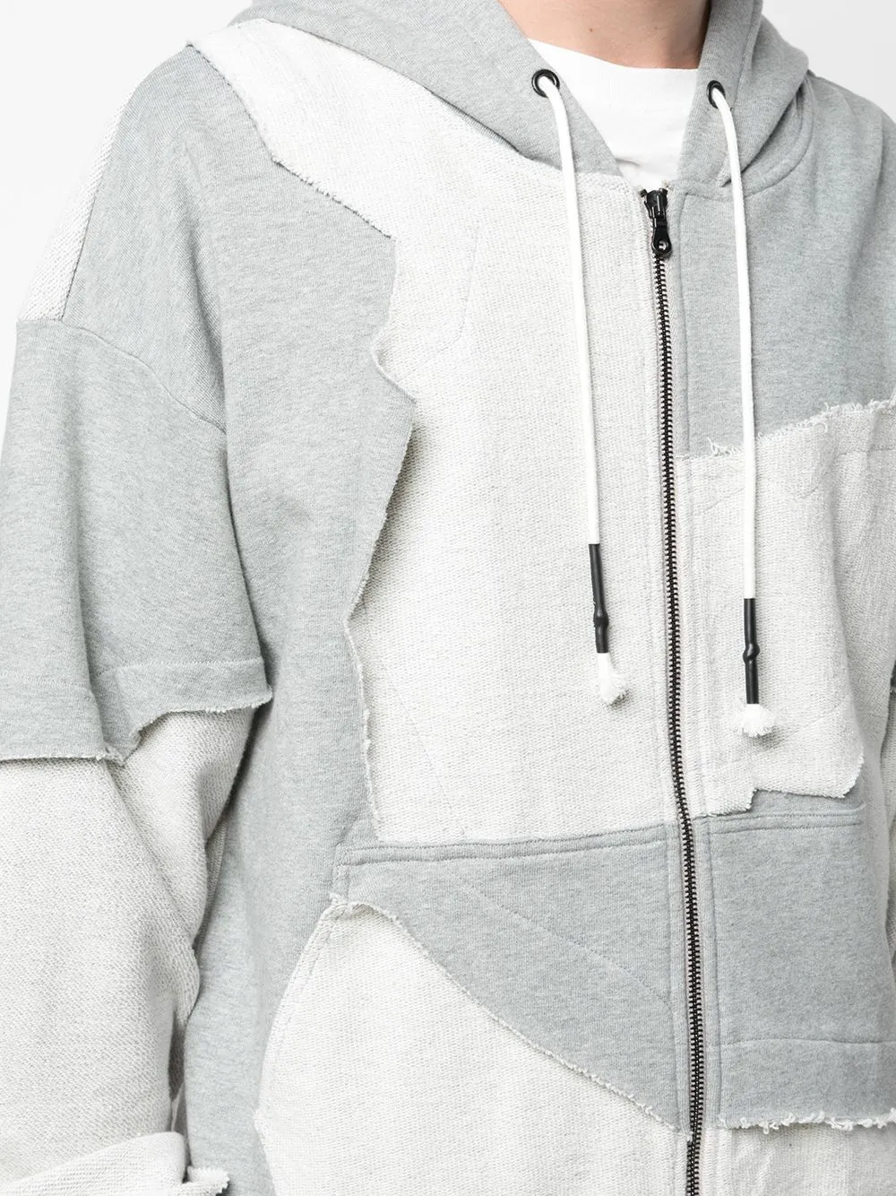 CUT ME UP ZIP-UP HOODIE HEATHER GREY