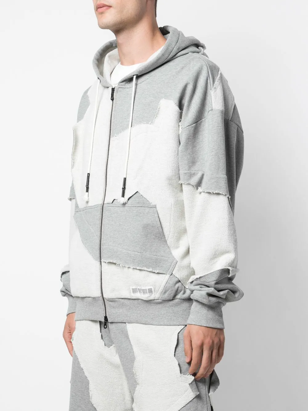 CUT ME UP ZIP-UP HOODIE HEATHER GREY