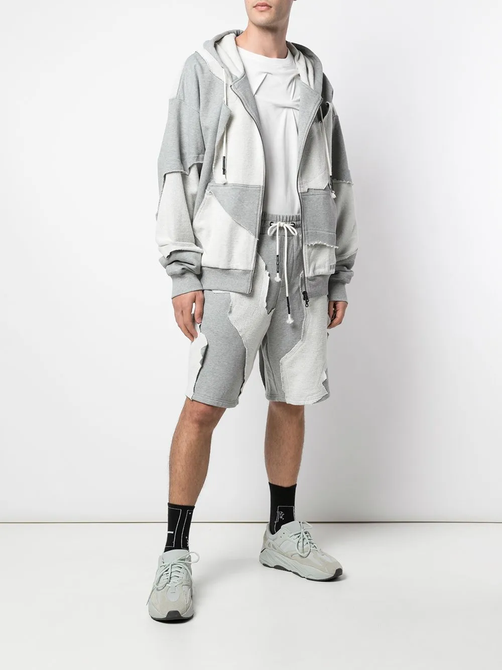 CUT ME UP ZIP-UP HOODIE HEATHER GREY