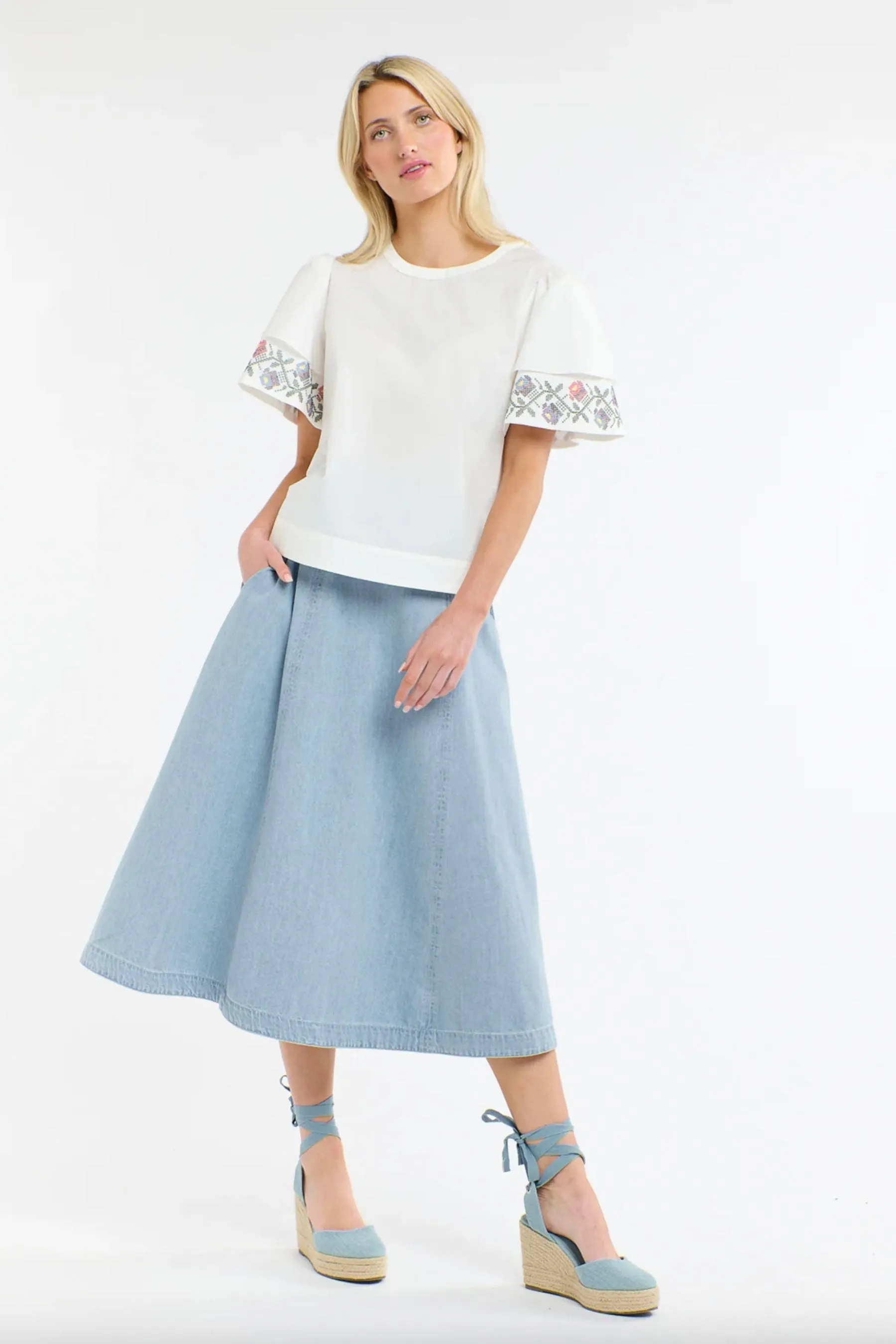 Dakota Skirt | Light Wash Denim