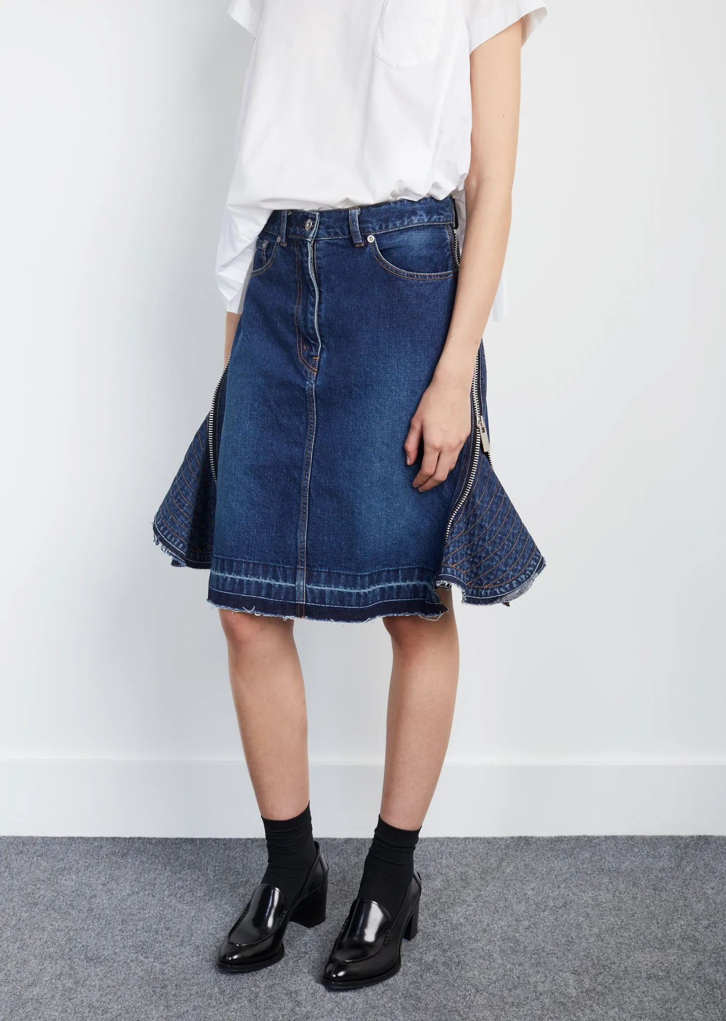 Denim Ruffle Skirt