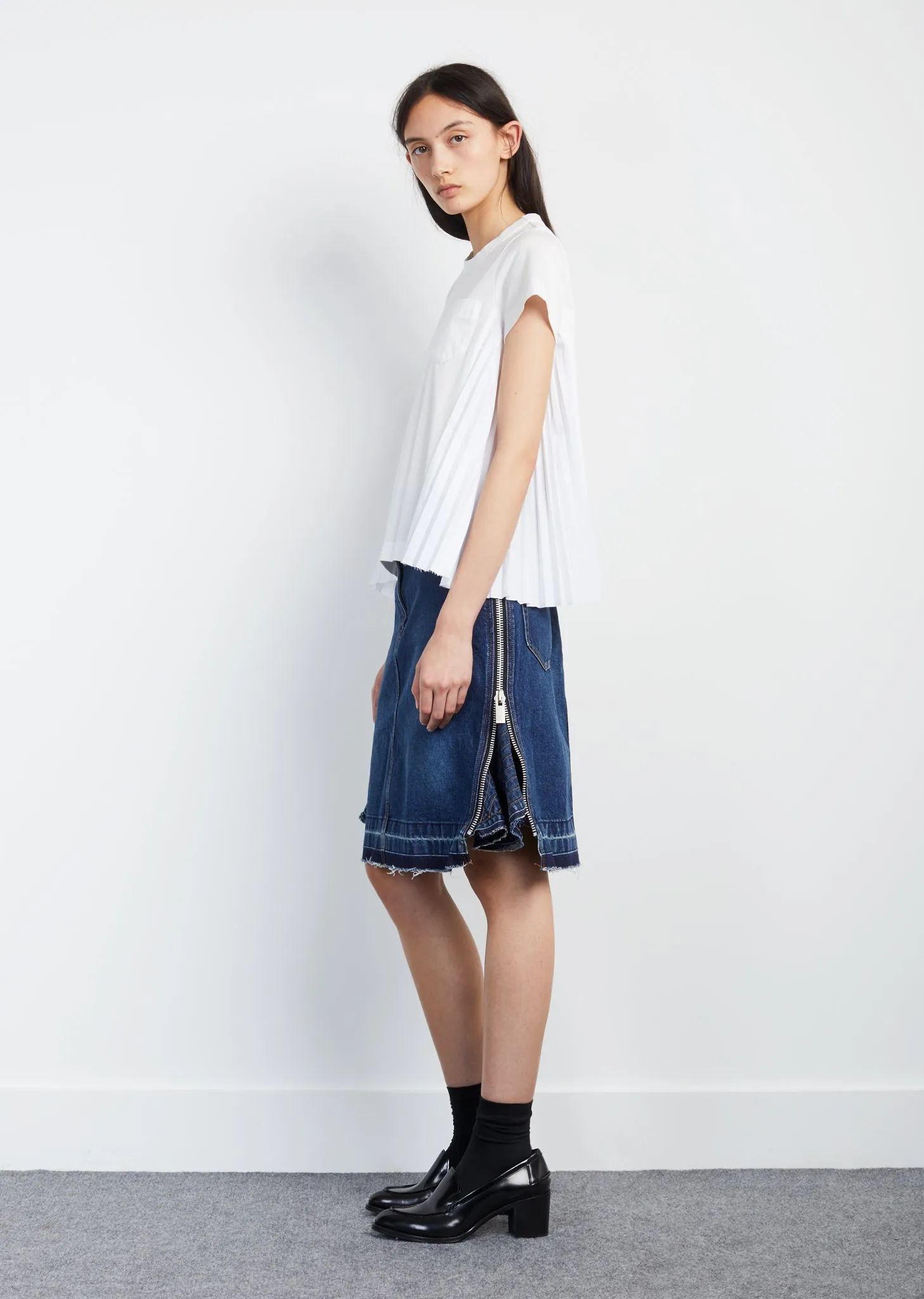 Denim Ruffle Skirt