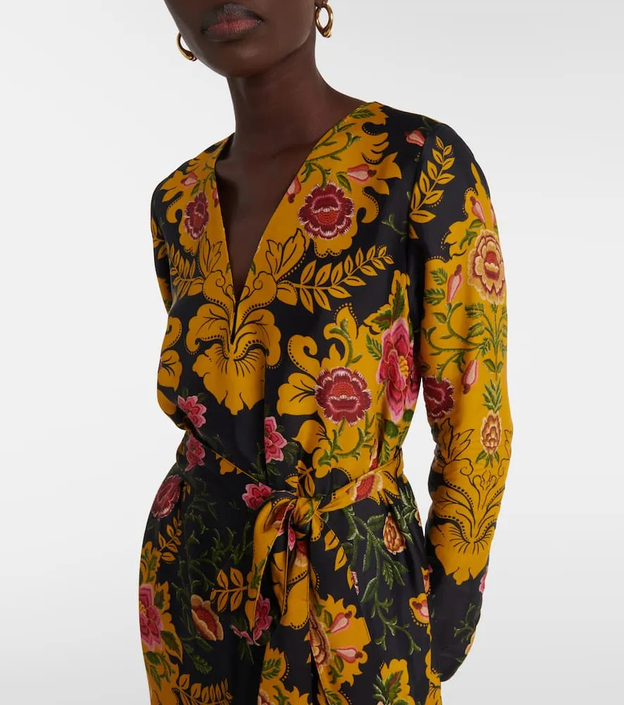Farm Rio Arabesque Floral Black maxi dress
