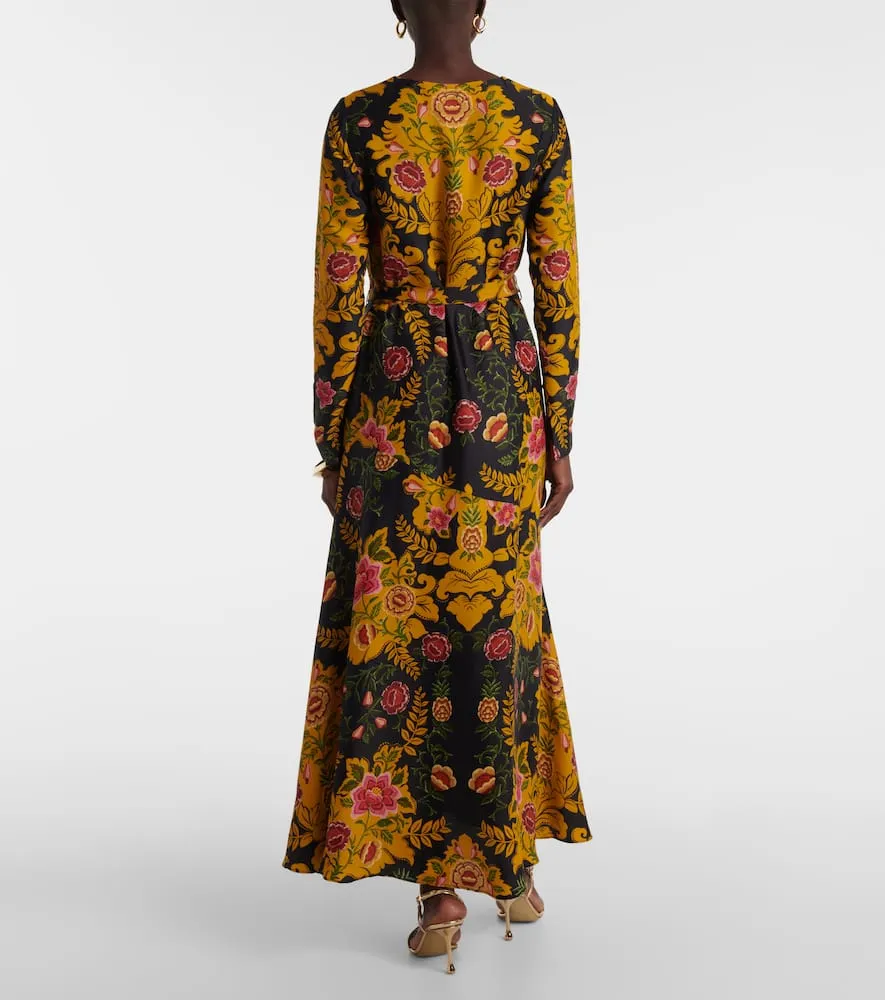 Farm Rio Arabesque Floral Black maxi dress