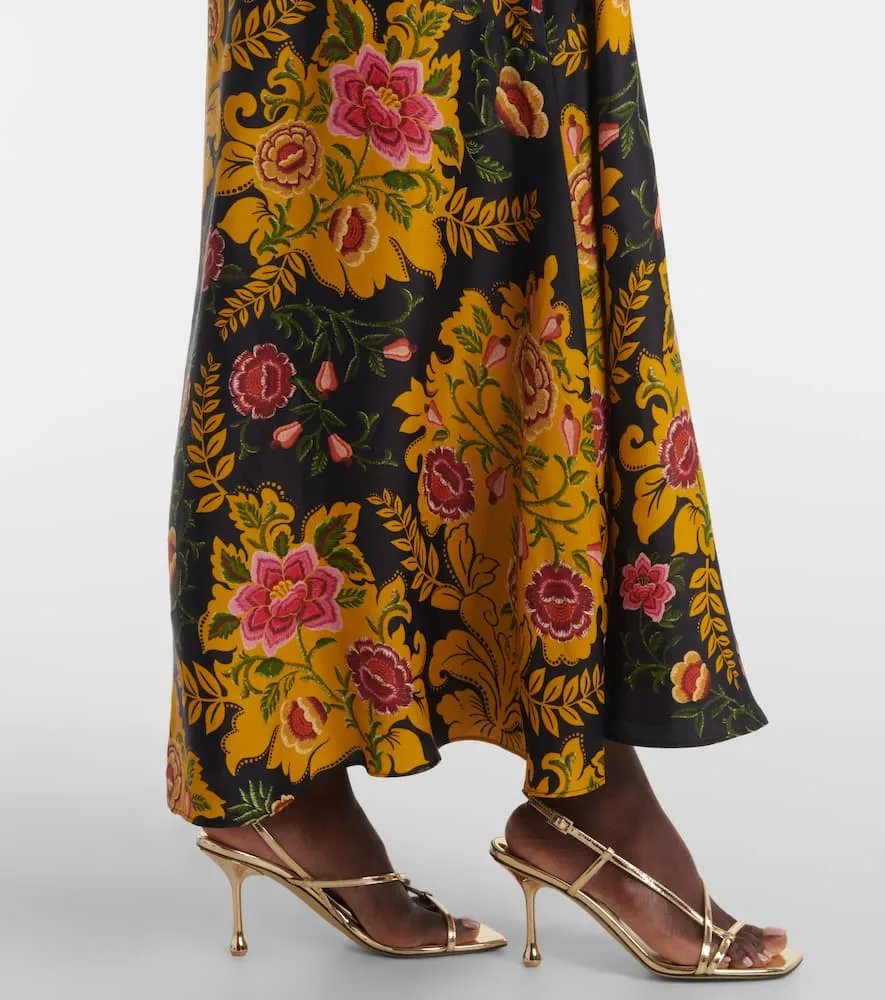 Farm Rio Arabesque Floral Black maxi dress