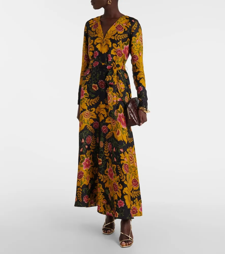 Farm Rio Arabesque Floral Black maxi dress