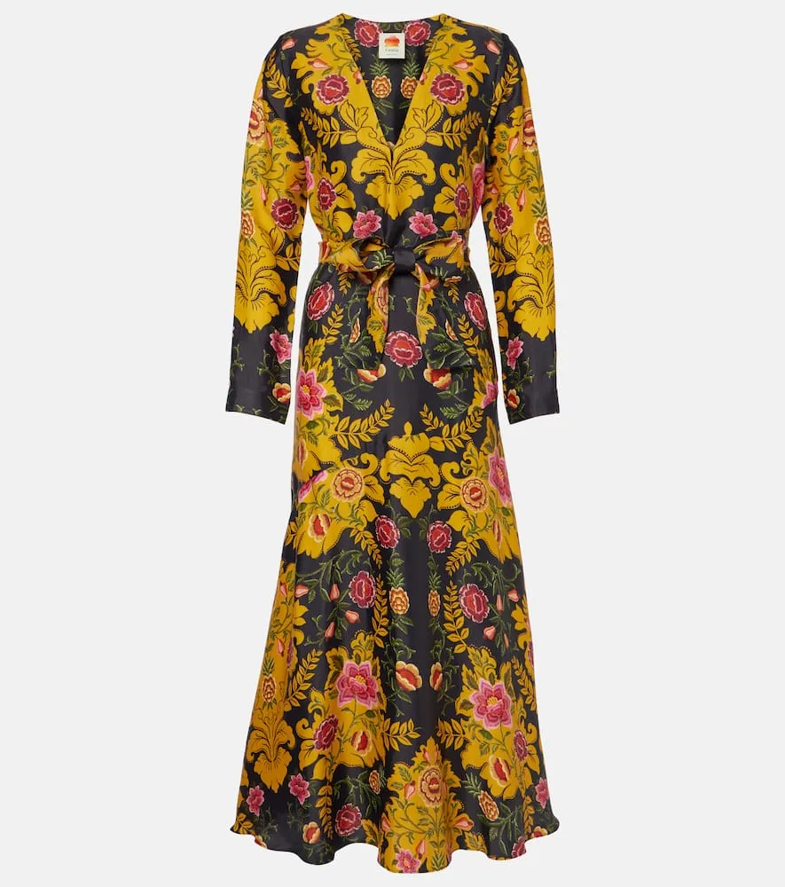 Farm Rio Arabesque Floral Black maxi dress