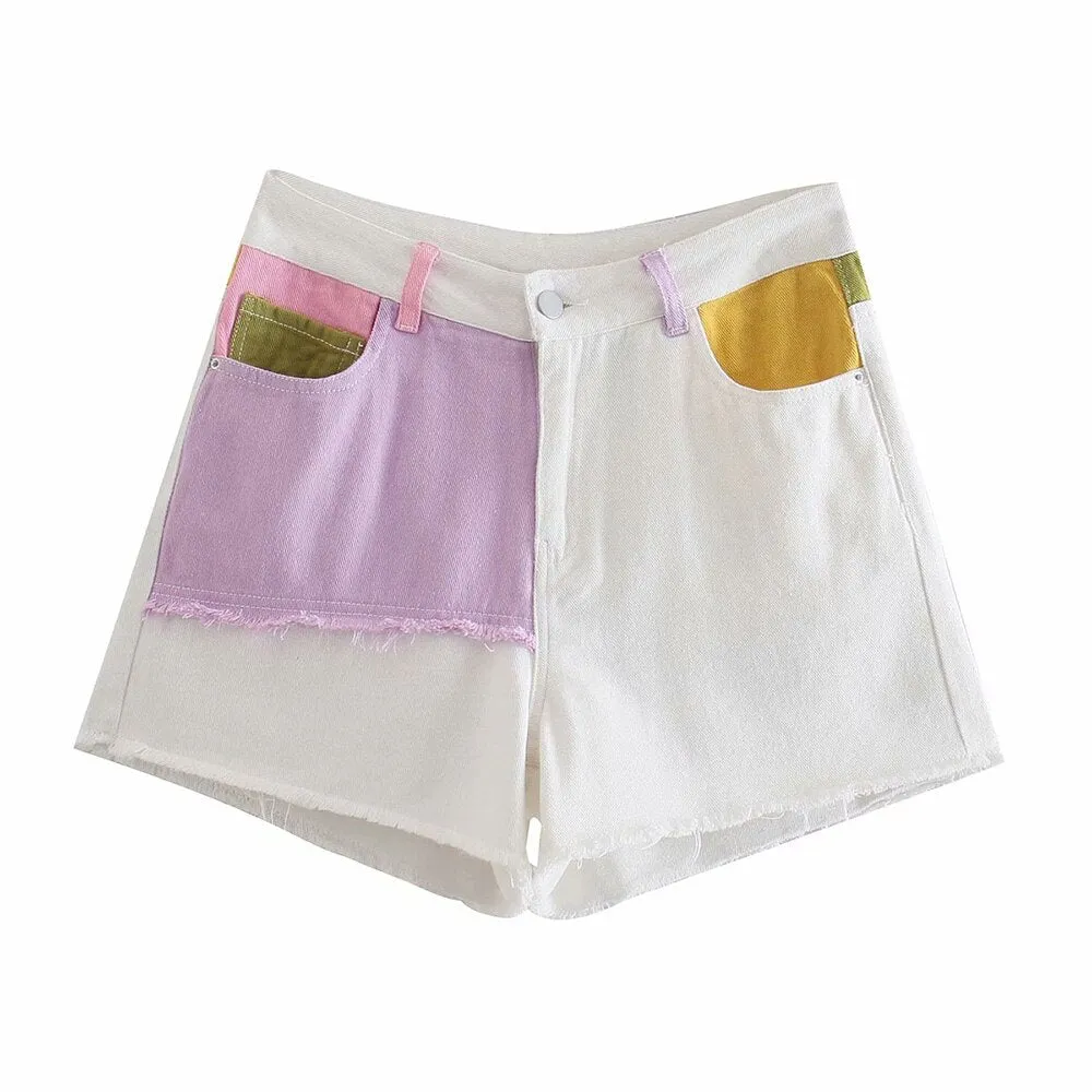 FRAYED TASSEL DENIM SHORTS