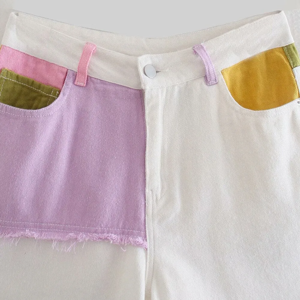 FRAYED TASSEL DENIM SHORTS