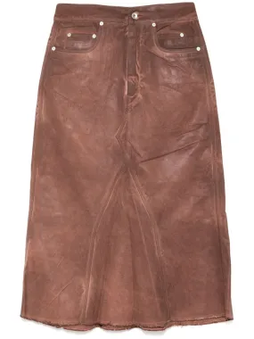 Godet Skirt In 13Oz Foil Denim
