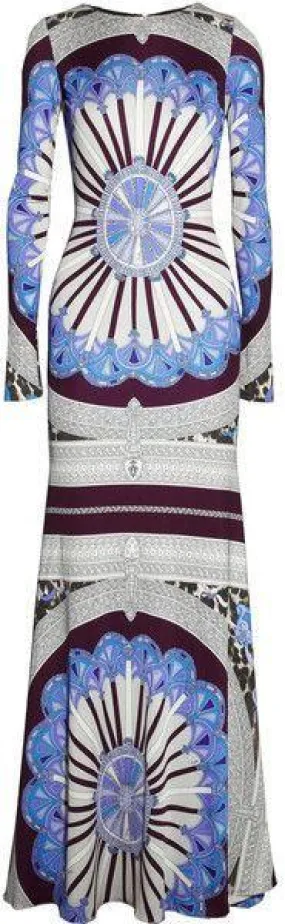 Long Printed Silk Jersey Maxi Dress