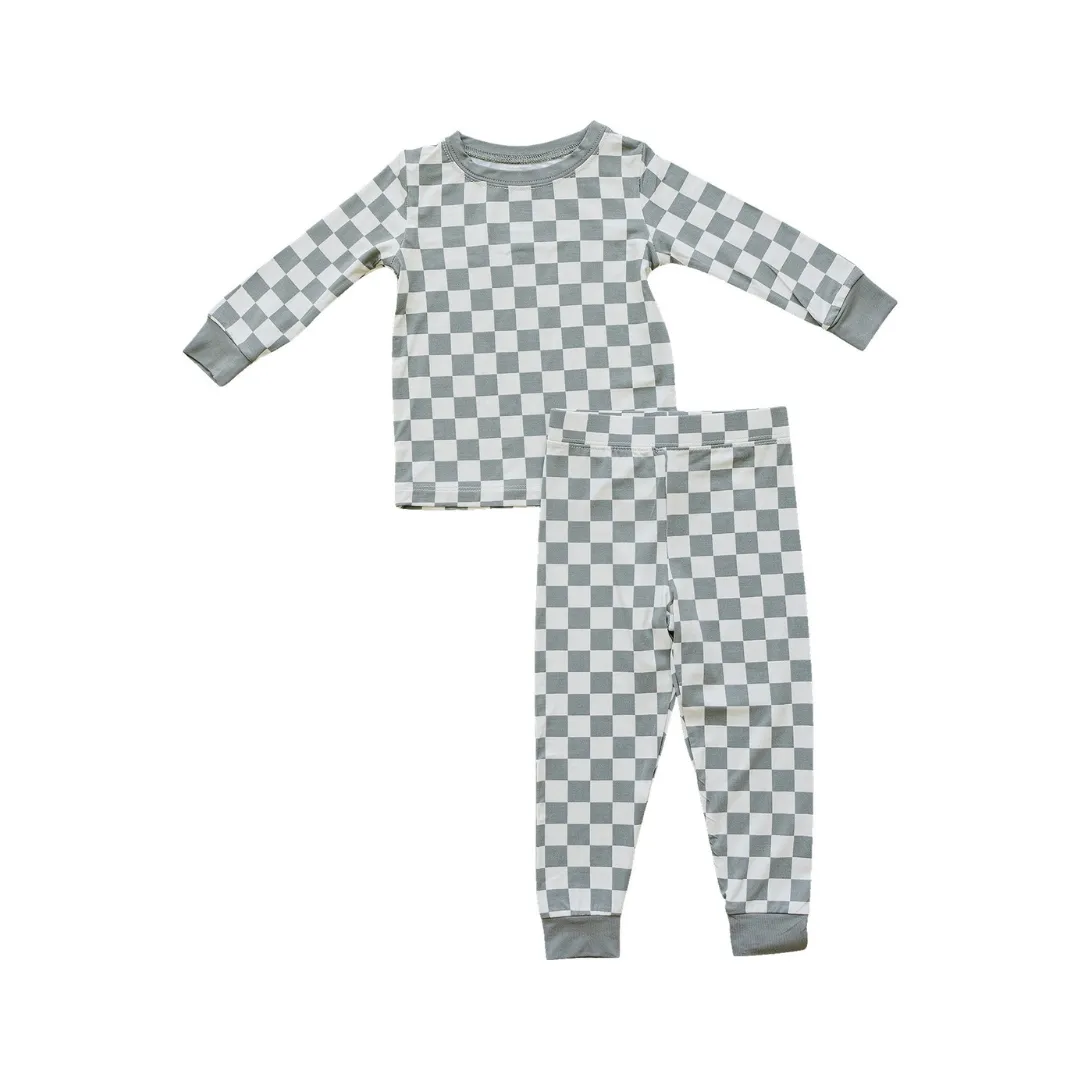 Mebie Baby Bamboo Cozy Set - Light Green Checkered