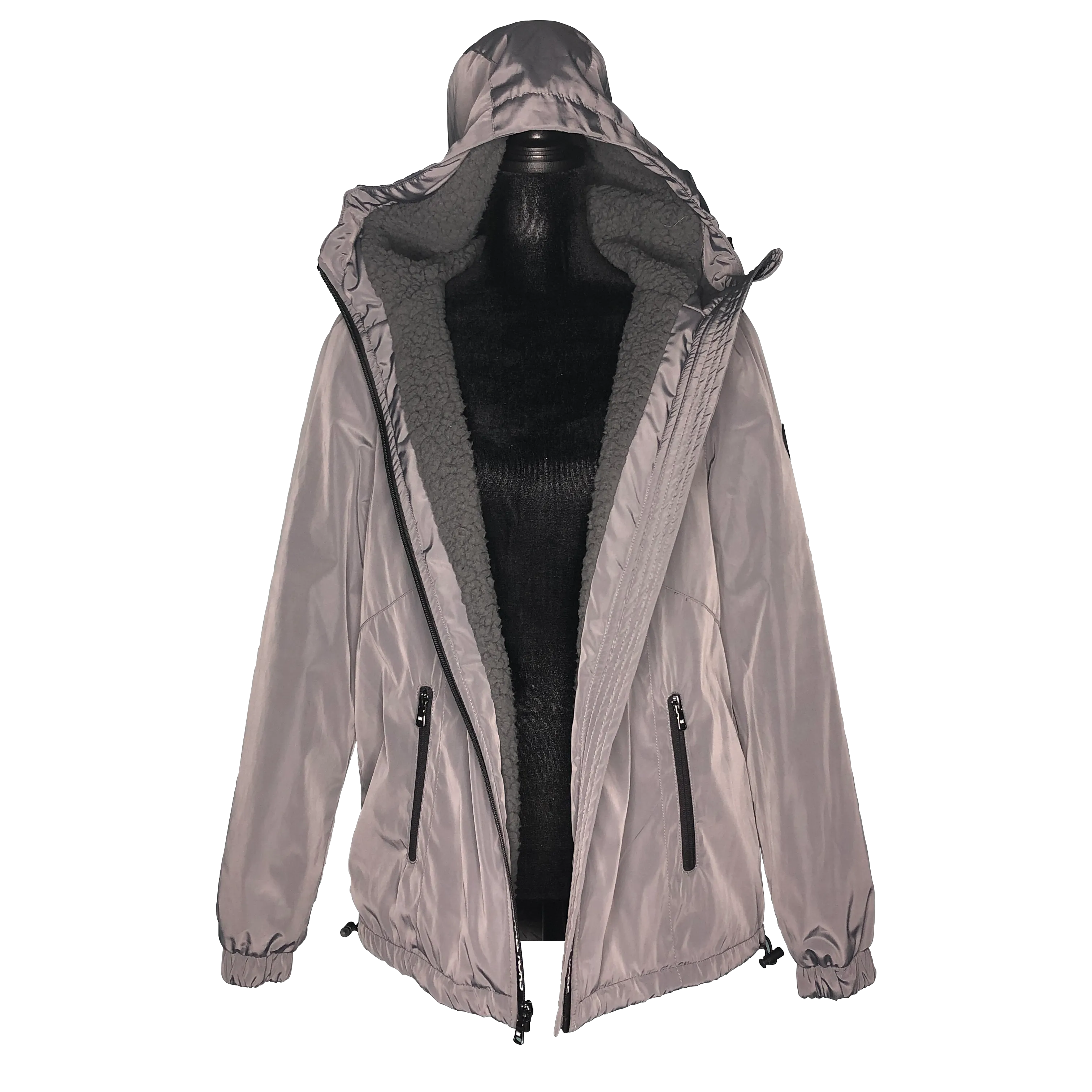 MICHAEL Michael Kors Gun Metal Missy Faux Shearling Lined Jacket - Size XS