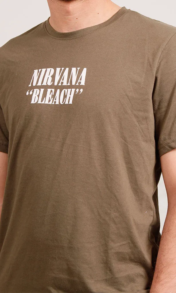 O203113 - Nirvana "Bleach" Graphic T-Shirt  Olive Green