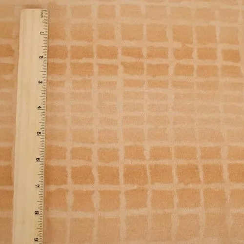 Tan/Beige Wool Blend Abstract Tile Printed Double Knit Fabric