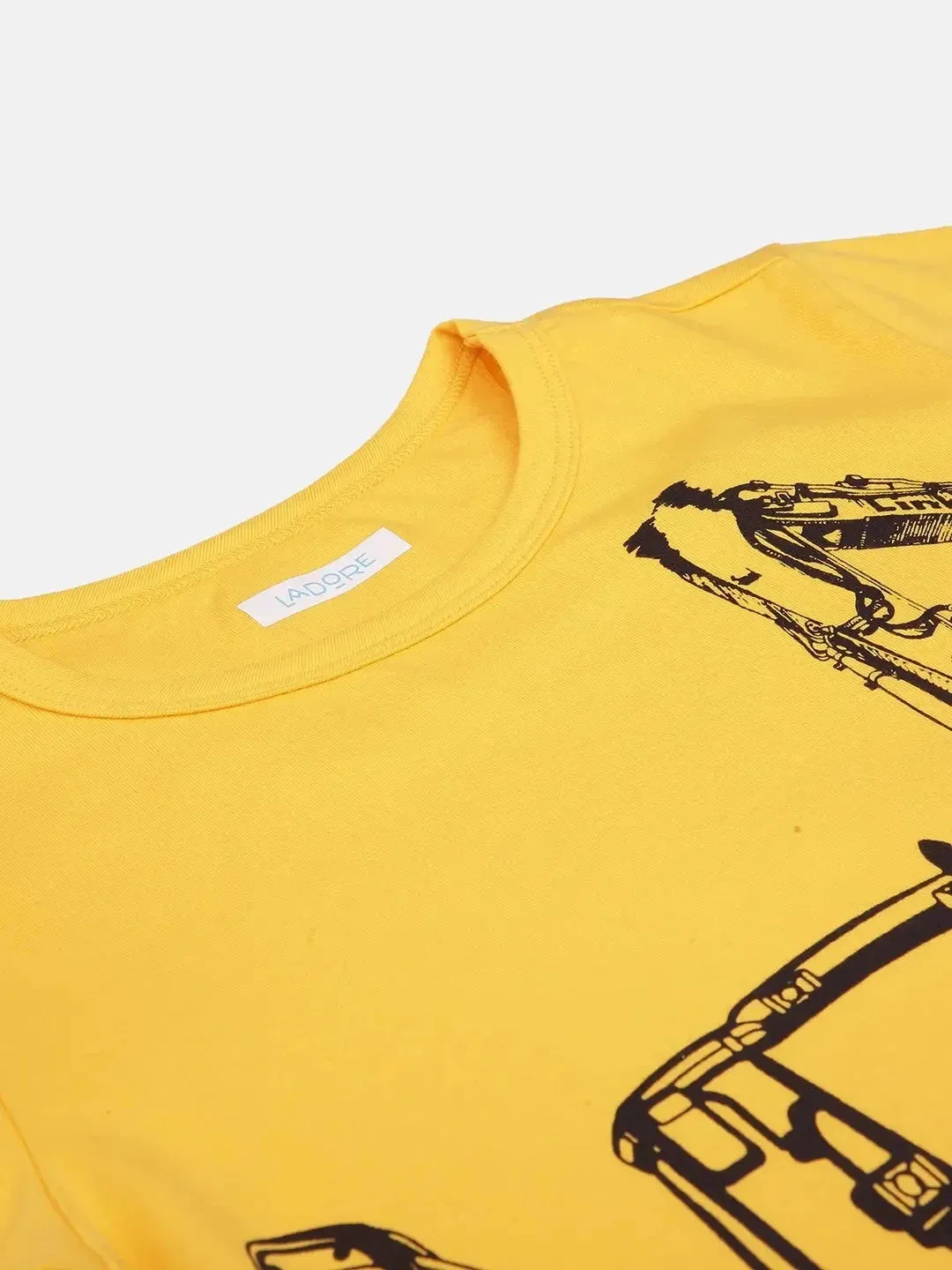 Yellow Construction Full Sleeves Cotton T-shirt