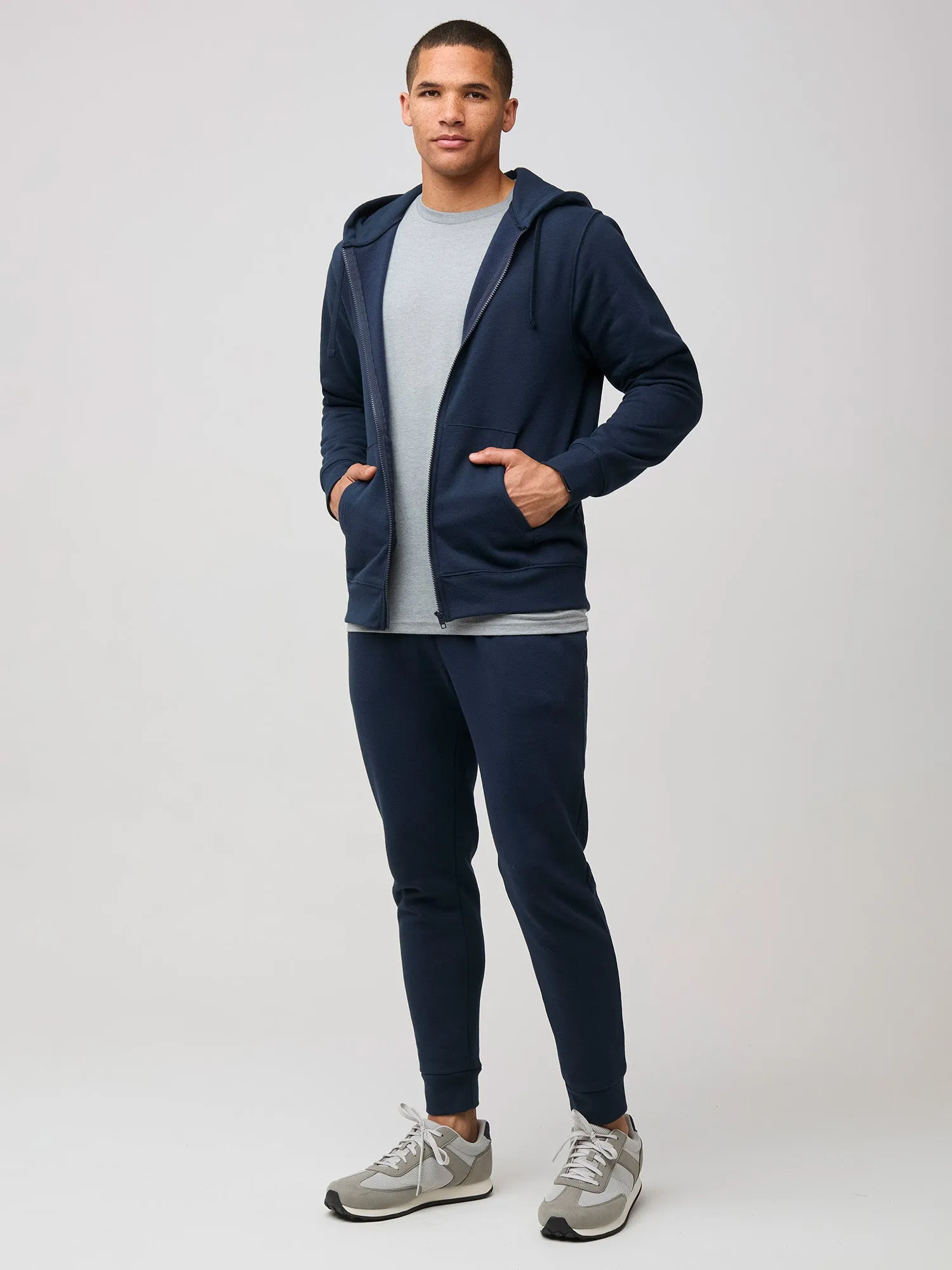 Zip-Up Hoodie Black   Dark Navy 2-Pack